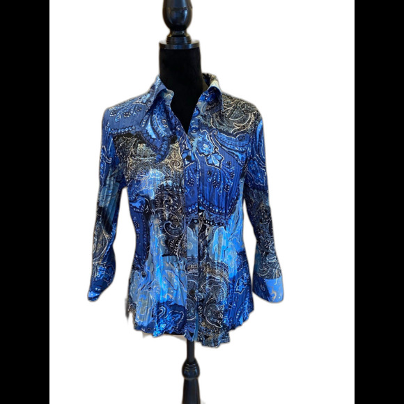 Apt 9 Women’s Size Medium  Long Sleeved Button Down Collared  Dressy Blouse - Picture 1 of 8